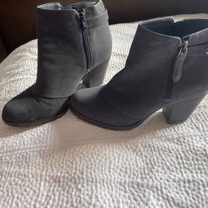 Slate Blue/Grey Suede-like booties Size 7 (only worn once!)